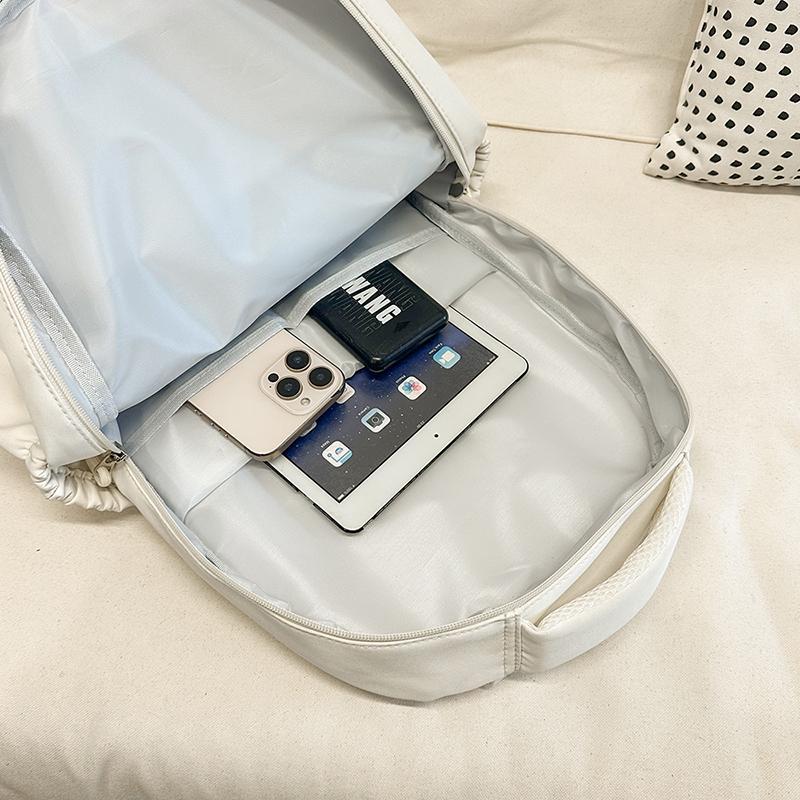 Campus Schoolbag Women's Large Capacity Backpack Student Solid Color Backpack