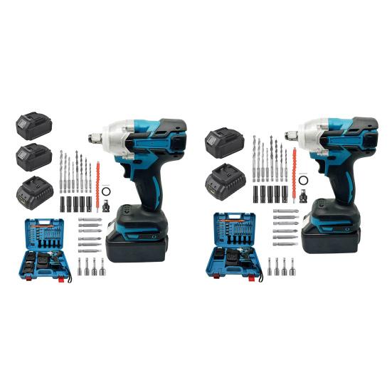 Elektrický rázový utahovák 1/2 palce Akumulátorový bezkartáčový Rychlonabíječka Nastavitelný točivý moment Rázový utahovák Automatický zpětný chod Autopneumatiky Nákladní auto Sekačka