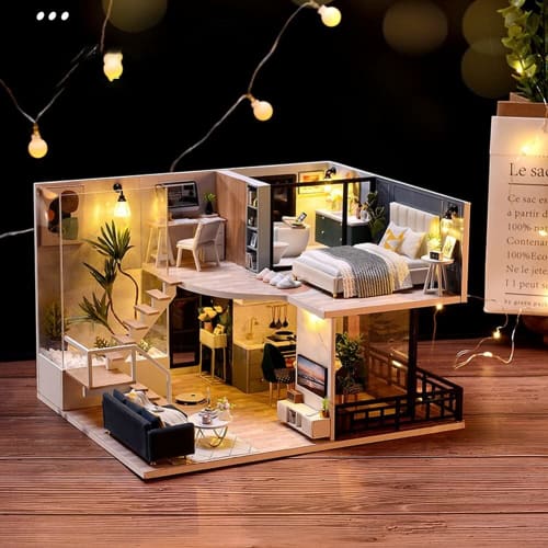 (t-FREAK) Dollhouse DIY Kit Set Miniature The Satisfied Time
