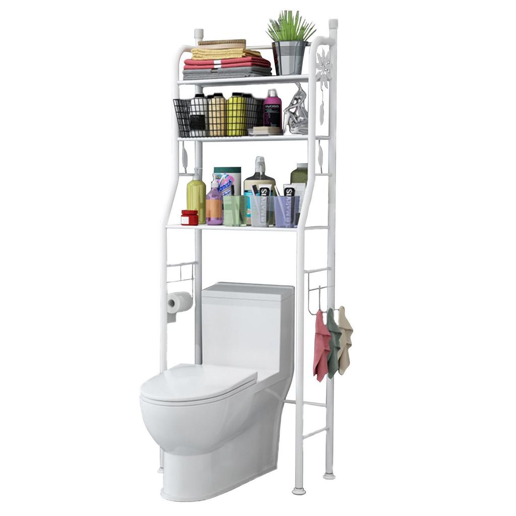 Floor-Standing Bathroom Storage Rack: No-Drill Washbasin, Toilet & Washing Machine Organizer.