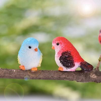 4 Stück/Set Harz Heimschmuck Niedliche Kleine Vögel Tiermodell Figur Glasdekor Miniatur Handwerk Garten DIY Zubehör