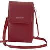 Cazycazun Smartphone Wallet Mini Shoulder Bag Crossbody Pouch Phone Coin Card Holder PU Leather (Brown)
