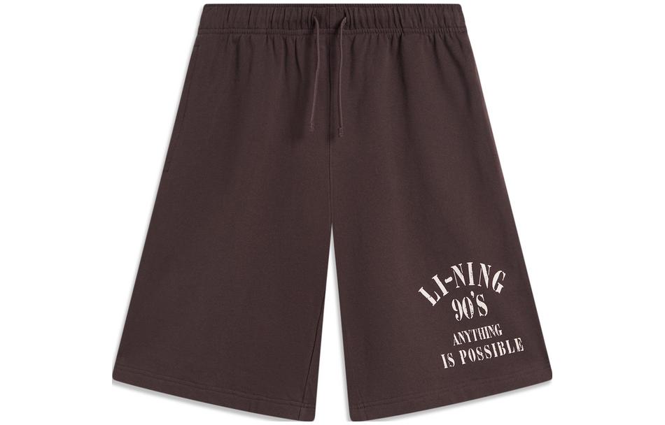 Li Ning Weekend Youth Casual Shorts Men s Charcoal Coffee Umber AKSU625-3 L