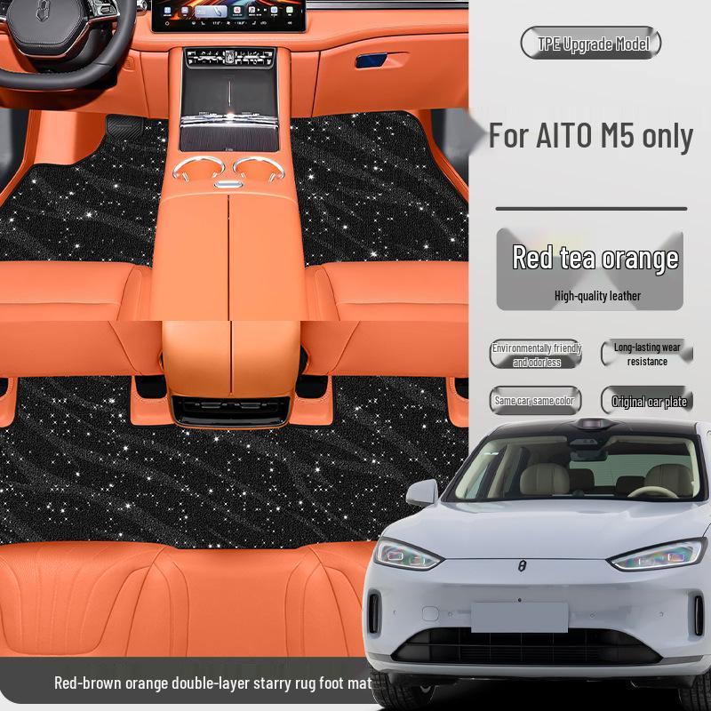 Waterproof, Dustproof Anti-Slip Double-Layer Floor Mats for AITO M5 - Eco-Friendly Car Interior Pedal Accessories