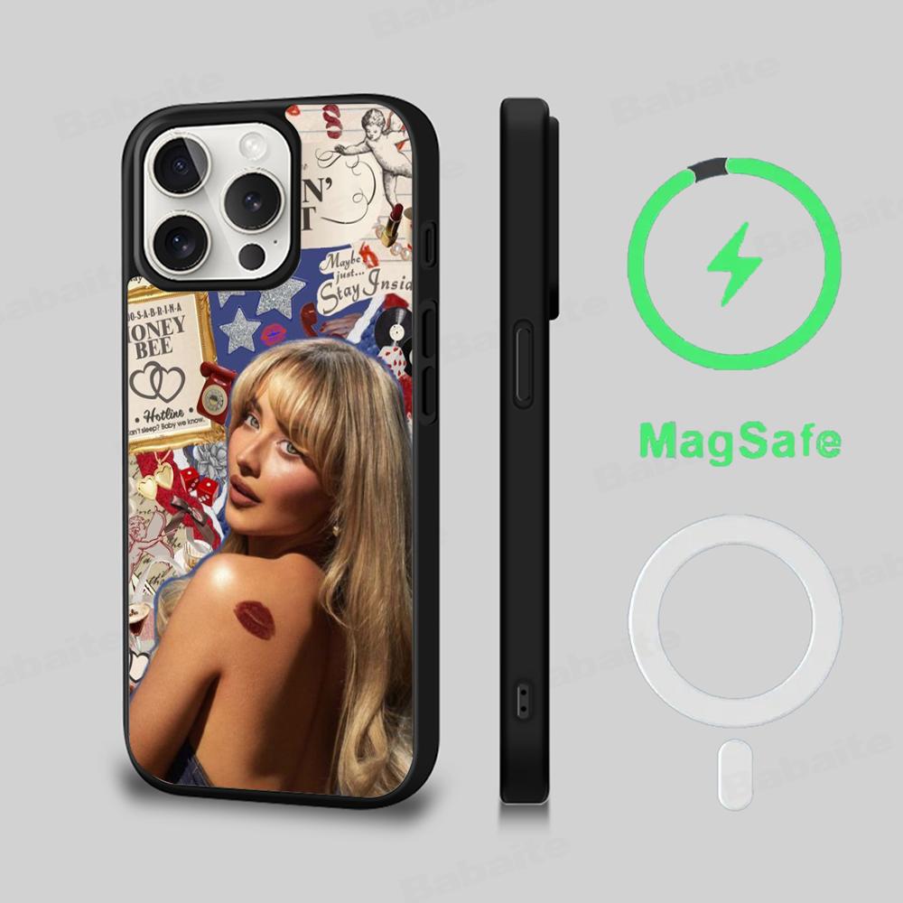 Singer S-Sabrina C-Carpenter Phone Case Magnetic Case For IPhone 16 14 13 12 11 15 Pro Max Plus For Magsafe Wireless Charge