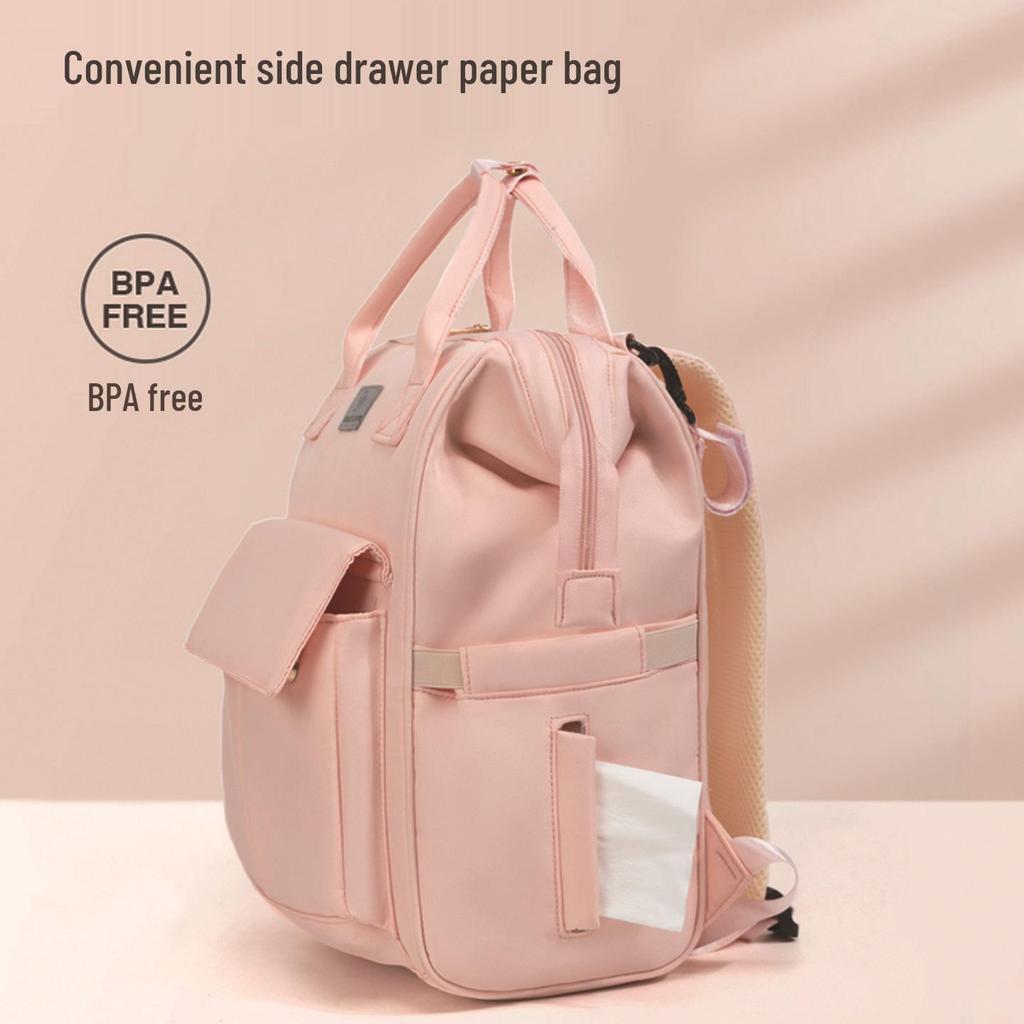 Colorful Double Shoulder Mummy Bag – Large Capacity Diaper Backpack for Mom and Baby