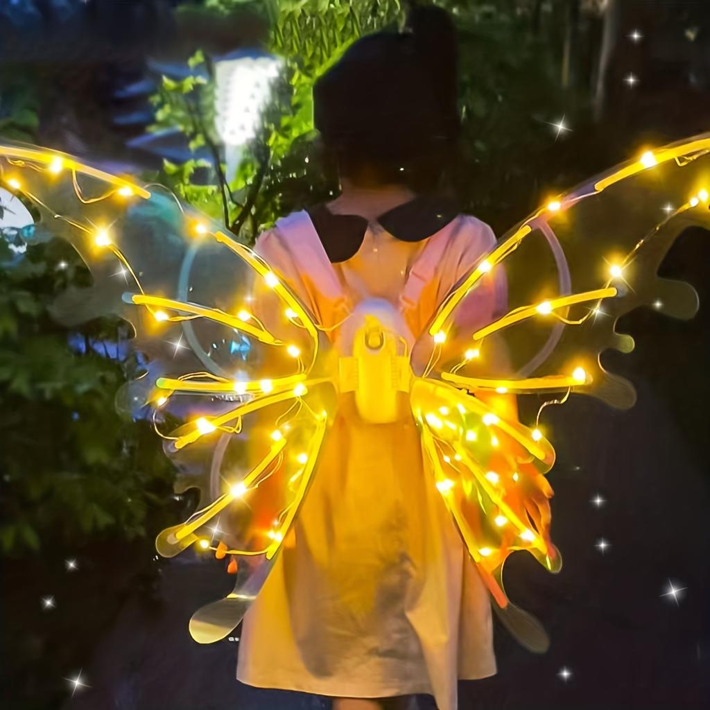 Kids Light-Up Fairy Wings – Iridescent Angel Costume for Ages 3-12, Great for Birthday, Cosplay & Halloween