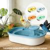 Indoor Bird Bath Tub for Small Companion Birds with Water Pump, Plastic Bath Tray and Clear Wall for Daily Use
