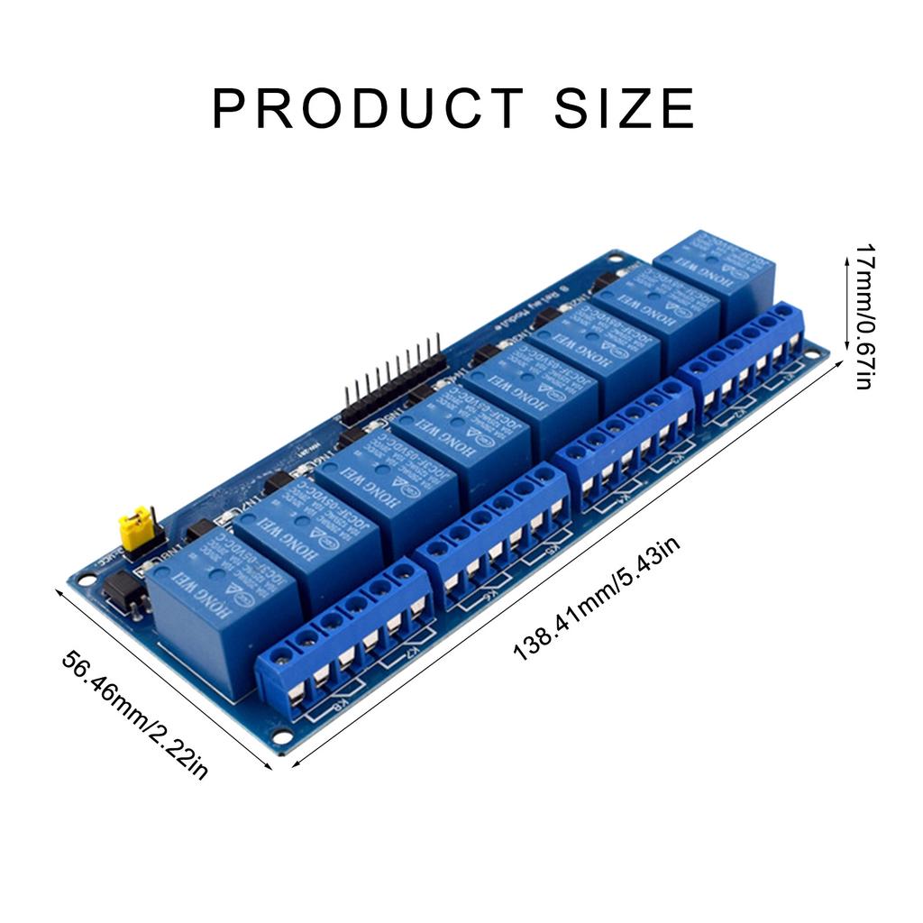 8 Channel Relays Board 5V/12V/24V 8-Way Relays Board Compatibility with Multiple Development Boards for Automation