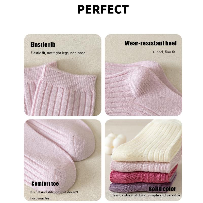 4 Pairs/Lot Children Warm Socks Autumn And Winter New Japanese Solid Color Kids Socks Baby Warm Socks For Boys And Grils