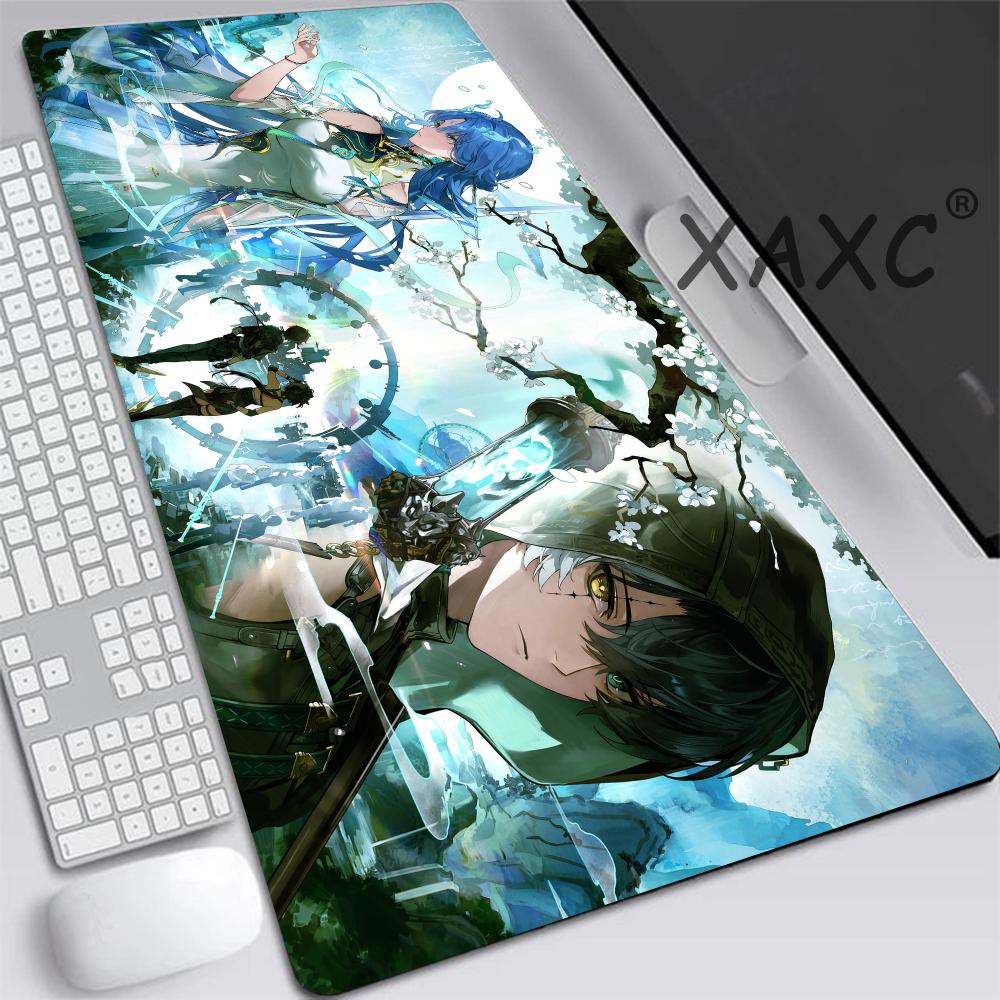 Mouse Pad Qingxiao Gaming Wuthering Waves Overlock Keyboard Nonslip Base Mouse Pad Large Offices Accessories Hd Print Desk Mat