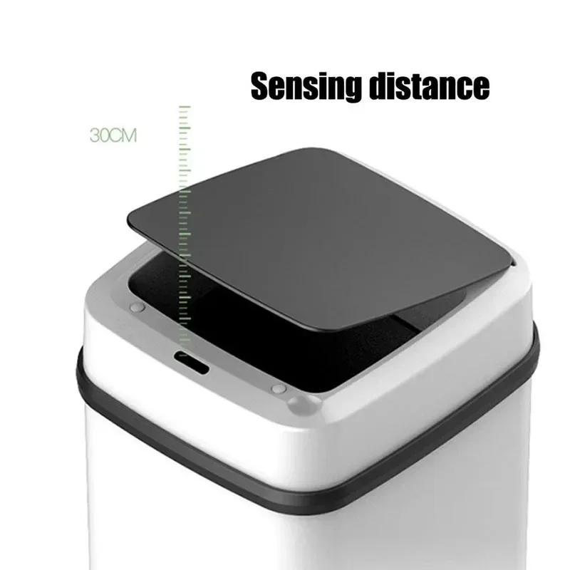 Papelera inteligente para cocina, baño, reciclaje, con sensor automático, eléctrica, impermeable, 13 l