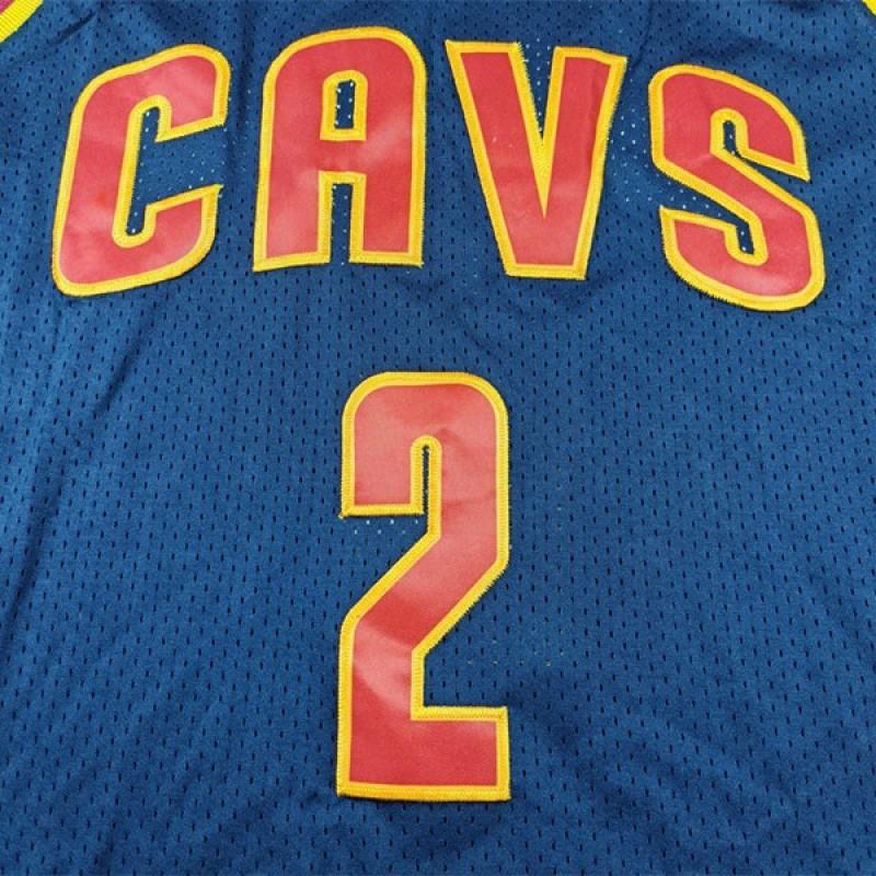 Mens Basketball Jersey Kyrie Irving Cleveland Cavaliers 2 Deep Blue Retro Mesh Sportswear