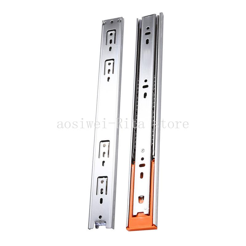 Stainless Steel Cabinet Slides Soft Close Three-Section Drawer Rails Drawer Slides Buffer Damper Rails Hardware