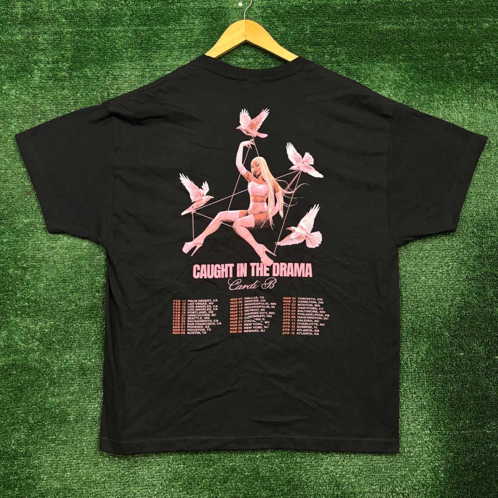 Cardi B Caught In The Drama Hip-Hop Size Extra Large Unisex T-Shirt S