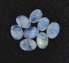 Natürlicher Regenbogen-Mondstein Ovaler Cabochon Edelstein | Blauer Flash Mondstein Loser Stein