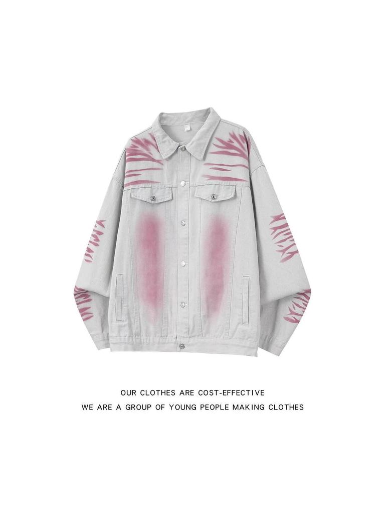 Retro Hong Kong-stil Herr Casual Arbetskläder Jacka - Långärmad, Lös Passform, Trendigt Ytterplagg