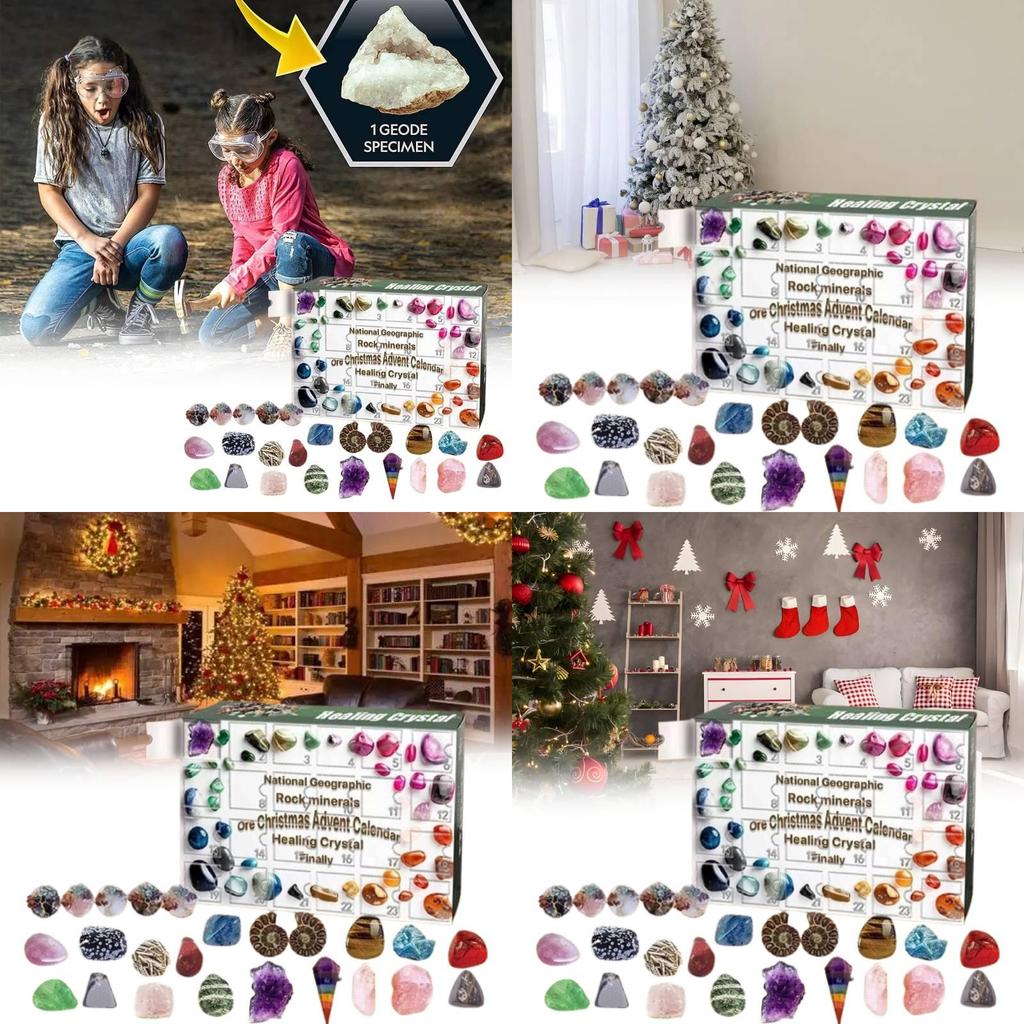 Unique 24 Compartment Mineral Green Gift Box Advent Calendar For Kids Festive Surprises