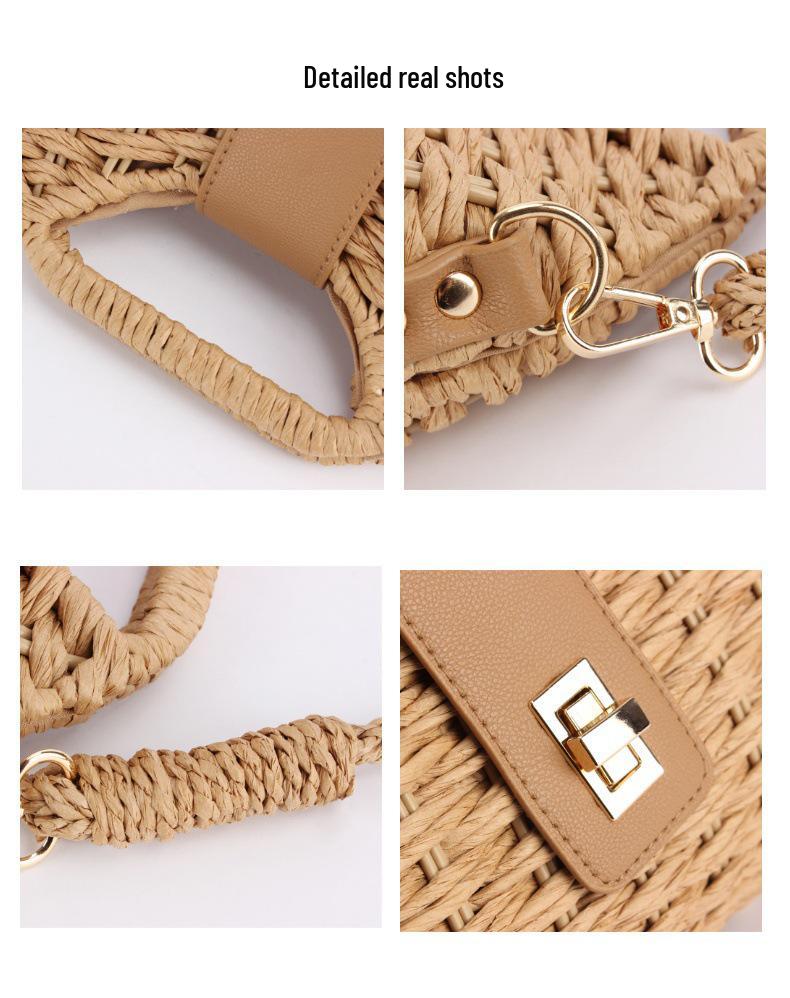 Versatile Handmade Korean Style Women's Straw Crossbody Shoulder Bag