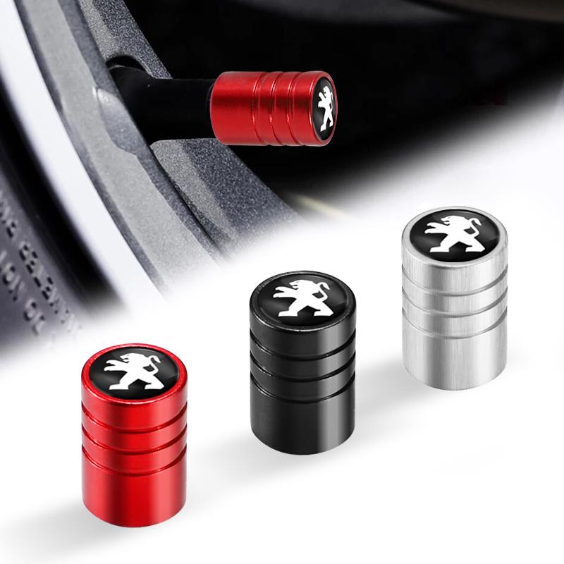 2026 Hot Car Sticker 4Pcs Wheel Tire Valve Air Stem Cap Duust Covers For Peugeot 206 3008 208 308 307 2008 207 107 5008 607 301