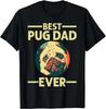 Engraçado Melhor Pai Pug de Sempre Arte Para Amante de Animais de Estimação de Cão Pug Homens Presente de Papai Camiseta Unissex
