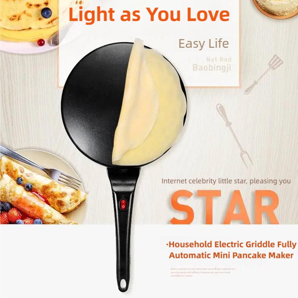 Electric Crepe Maker Cake Maker Machine Breakfast Pizza Baker Pancake Baking Pan Non-Stick Pan Chinese Spring Roll Cooking Pan