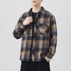 Spring New Japanese Retro Men's Loose Shirt Color Plaid Casual Work Shirt Jacket