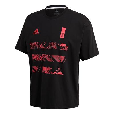 adidas Captsuba Comfortable Soft Versatile Short Sleeve T-Shirt Unisex Tops Black Pink GK3441