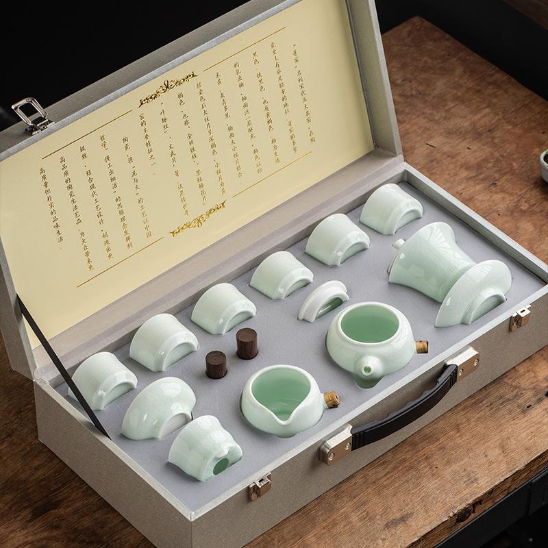 Zestaw do herbaty Kung Fu z Kilni Jade Ge Wysokiej klasy Prezent Biznesowy Domowy Pudełko Roczne Spotkanie Firmowe Prezent dla Klientów Prezent Otwierający