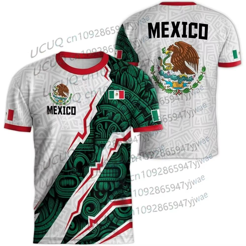 Tricou cu mânecă scurtă pentru bărbați și femei 2026 Imprimeu 3D Tricouri de exterior Imprimeu Steagul Național Mexic Tricou de Fotbal Topuri Sport Casual