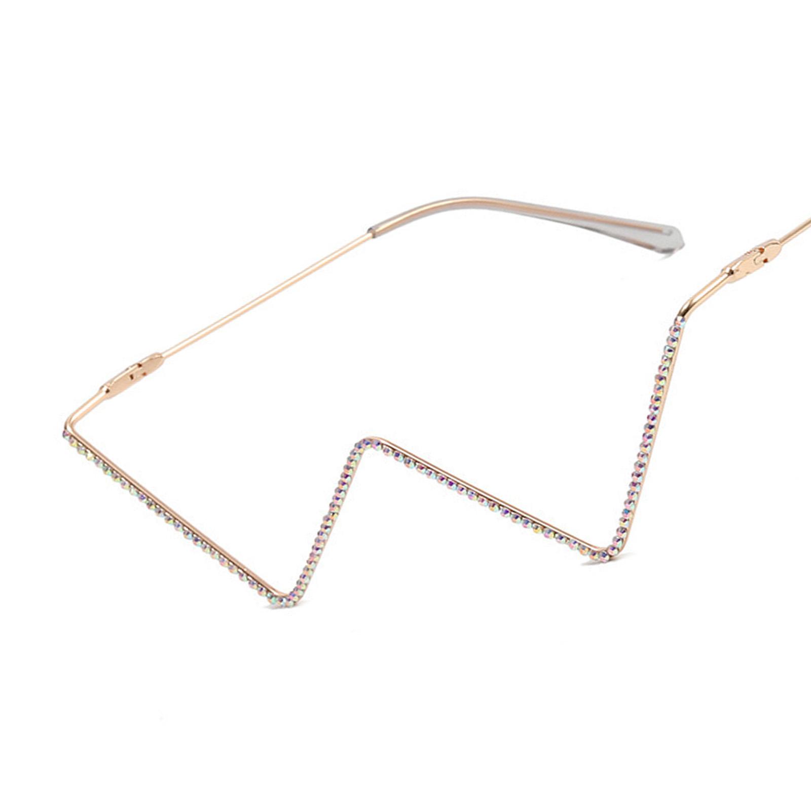 

Стильные солнцезащитные очки для девочек и мальчиков, реквизит для фотосъемки в стиле хип-хоп, полуоправа без линз, стразы, очки в форме W 2