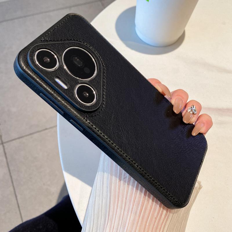 Retro Style Leather Pattern Suitable for Huawei Pura70pro Mobile Phone Case P70 Ultra Leather P70 New Model Full Inclusive Anti Fall