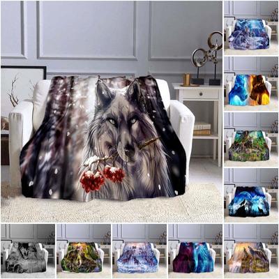Wolf 3D Print  Blanket Sofa  Blankets for Beds Super Soft Warm Blanket Cover Flannel Throw Blanket Flannel Blanket