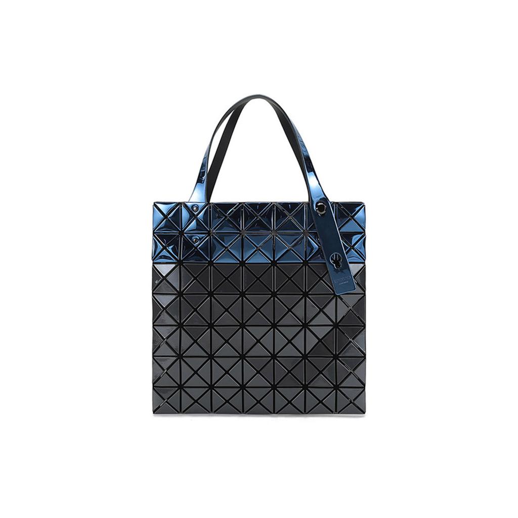 New ISSEY MIYAKE Platinum PVC Tote Bag, Shopping Bag, Handbag Regular Women's Metal Blue Gray BB18-AG142-72