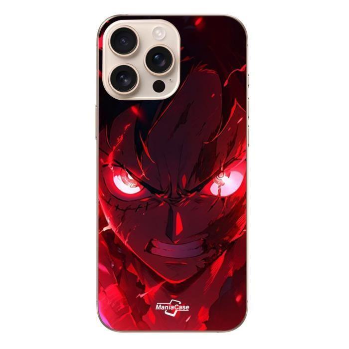 Coque Iphone 16 Pro Max - Maniacase - One Piece Luffy Gear Art - Souple - Noir - Anime/Manga