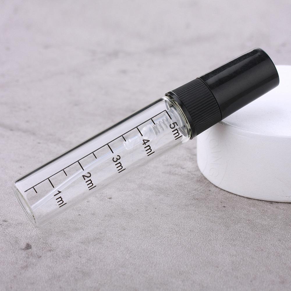 10pcs Fine Mist Spray Bottle Portable Graduated Glass Refillable Perfume Bottles Sample Sprayer Empty Bottle Vials