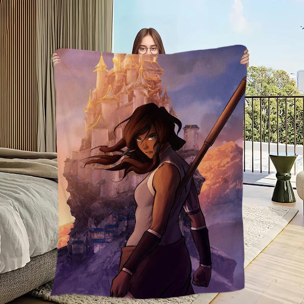 Cartoon Throw Blanket Soft Cozy Nap Plush for Living Room Office Bedroom Perfect Avatar The Legend of Korra Kid Gift Birthday 100x150cm