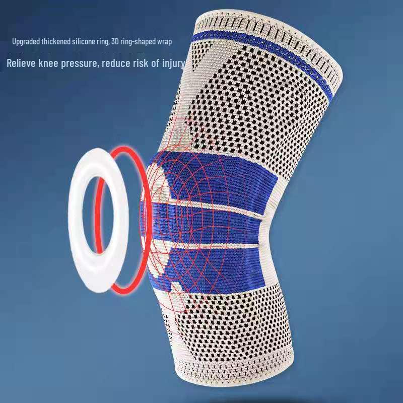 Sleeved Silicone-Supported Sports Knee Pads for Cycling, Hiking, Running, Fitness, Basketball and Outdoor Protection