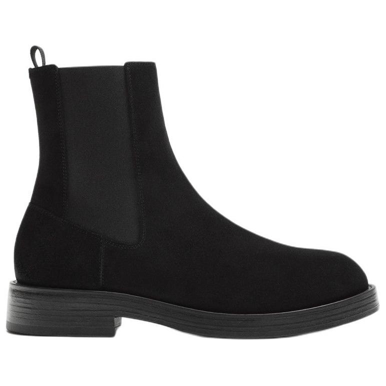 Zara Leather Vintage Slip-On Short Chelsea Boots Men boots Black 12057520-38