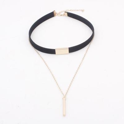Korean Velvet Multi-Layer Tassel Choker Necklace