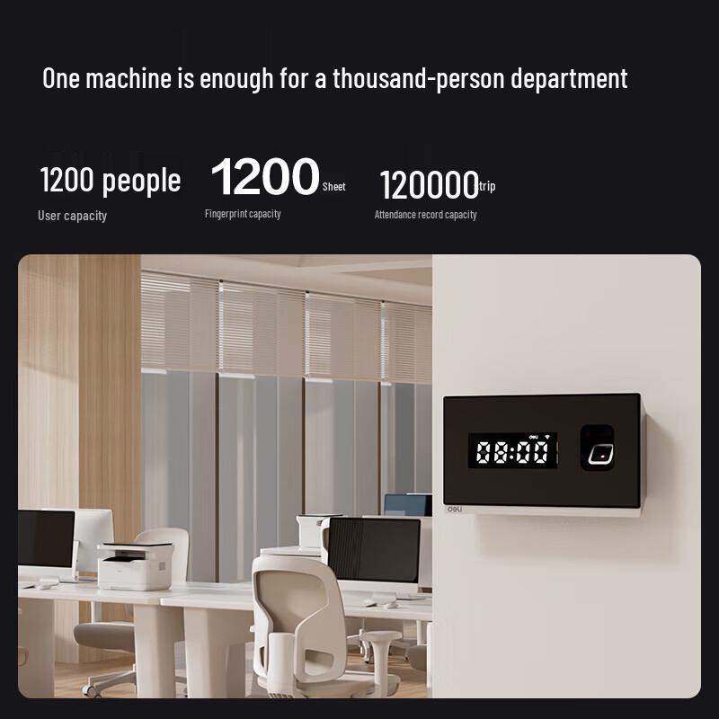 Deli D61C Smart WiFi Fingerprint Time Clock CN plug (adapter included)