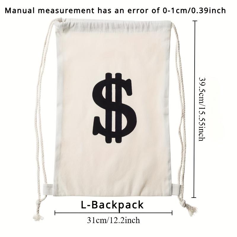 

Reusable Drawstring Dollar Sign Canvas Money Bag - Ideal for Graduation, Party Favors, Gift Packaging, Office & Holiday Decor