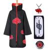 4 pièces Anime Naruto Akatsuki Uchiha Itachi Cosplay Costume cape Robe Ninja Trench Coat ensemble anneau bandeau Halloween