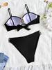2025 Modern Cross-back Hard Cup Bikini: European & American Style Sexy Split Swimwear