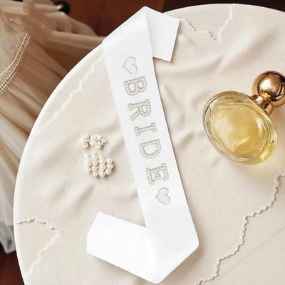 Bride To Be Sash Pearl Bride Bridal Shower Bachelorette Party Accessory Wedding Decoration Future Mrs Bridesmaid Proposal Gift