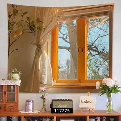 Tapestry Decoration Home Aesthetics Ins Window View Couple Hanging Wall Background Cloth