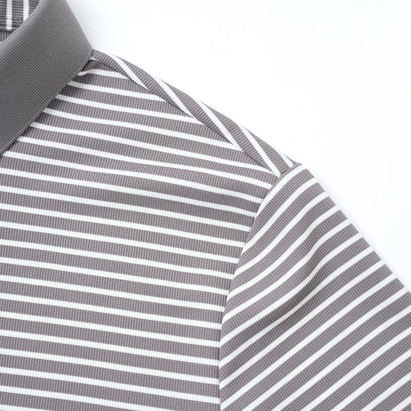 Ice silk high elasticity men's daily color woven casual polo shirt with extremely simple texture