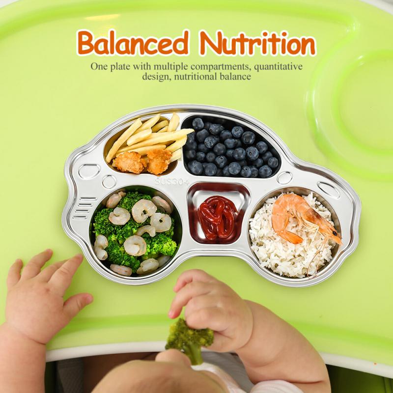 Compartment Dinner Plates Divided Plate Stainless Steel 1pack