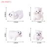 4pcs Miniature Polar Bear Figurines Resin Crafted Handicraft Simulation DIY Aquarium Landscape Dollhouse Decor Bonsai Ornaments