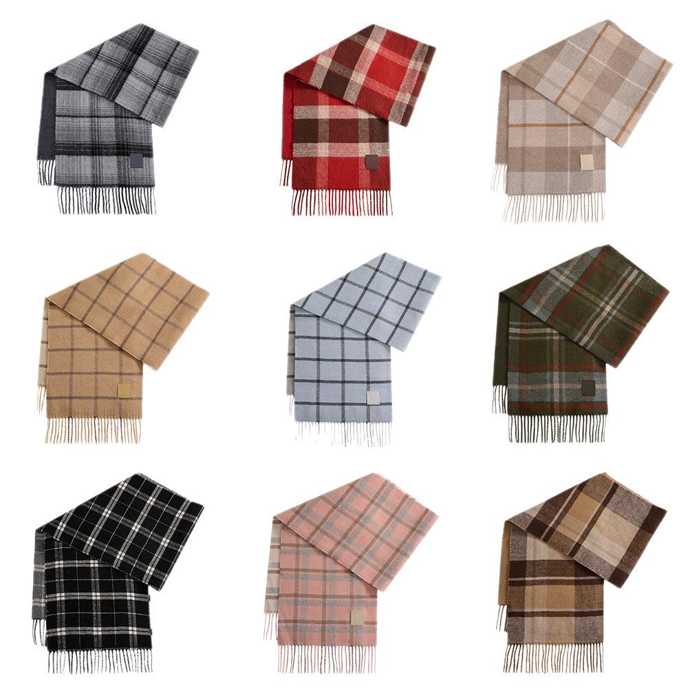 New Fashion Plaid 11 Scarf Women's Autumn and Winter Warm Tassel Shawl Versatile Student Scarf Men